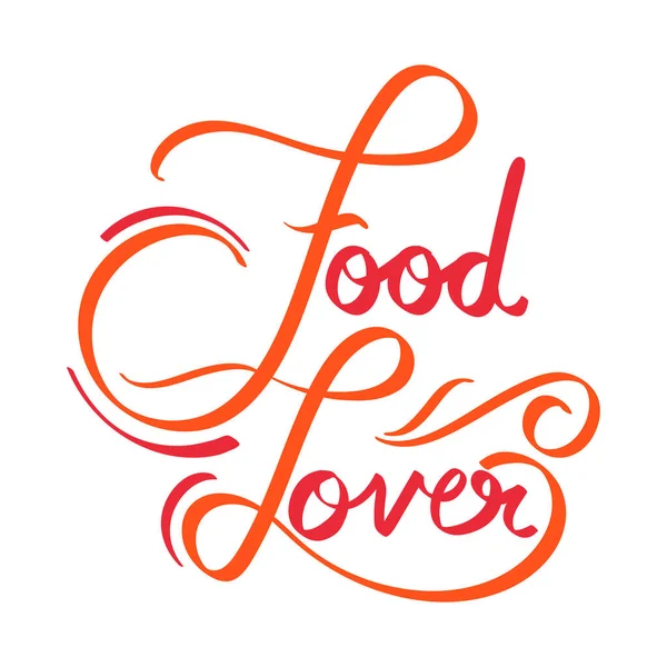 Stylish Orange Food Lover Font Text White Background – Stock-vektor