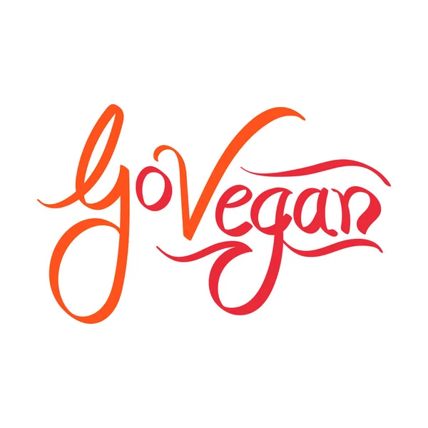 Motivation Message Vegan Orange Calligraphy Text White Background — Vettoriale Stock