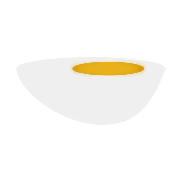 Boiled Egg Half Cut Piece Flat Style — Vector de stock