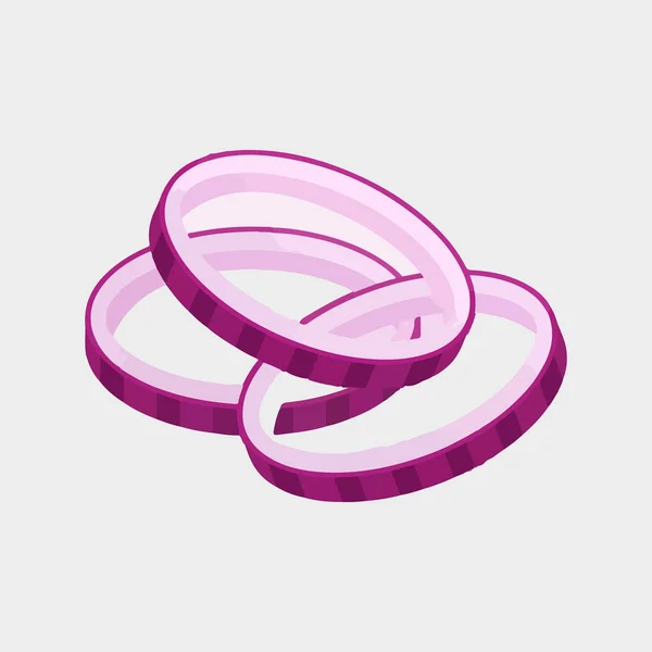 Ring Shaped Onion Slices Style — Stockový vektor