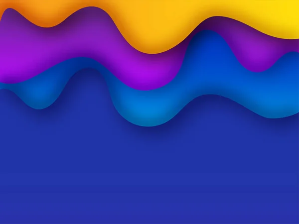Smooth Yellow Purple Blue Waves Paint Blue Background Space Your — Archivo Imágenes Vectoriales