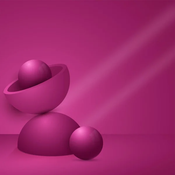 Rendering Geometric Elements Pink Pink Concept Space Your Text —  Vetores de Stock