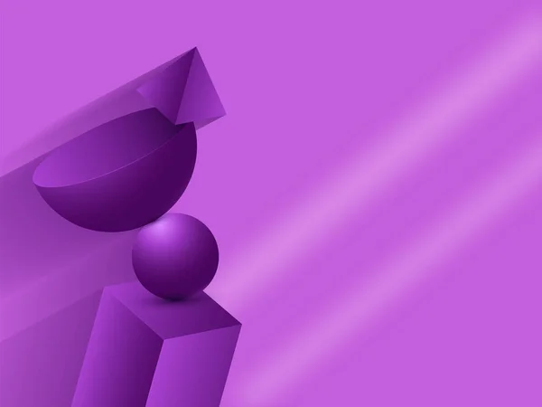 Геометричний Елемент Глянсовому Фіолетовому Тлі Пробілом Вашого Тексту — стоковий вектор