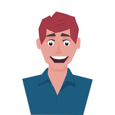 Cheerful Young Man Character On White Background.