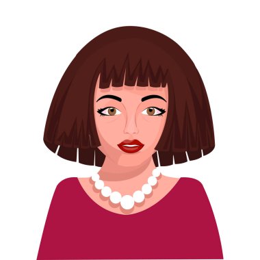 Fashionable Young Lady Character On White Background.
