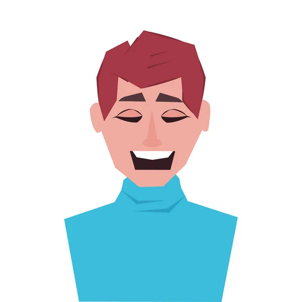 Funny Cartoon Young Man White Background — Vector de stock