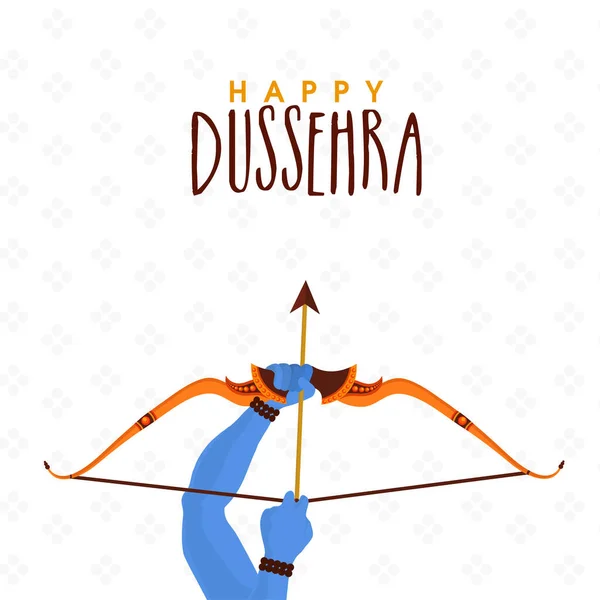 Happy Dussehra Celebration Poster Design Close Lord Rama Taking Aim — Stockvector