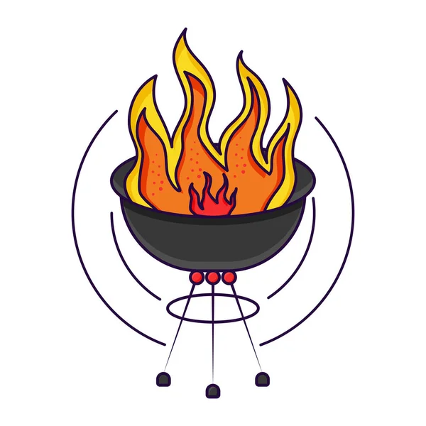 Firing Barbeque Kettle Circle Background — Archivo Imágenes Vectoriales