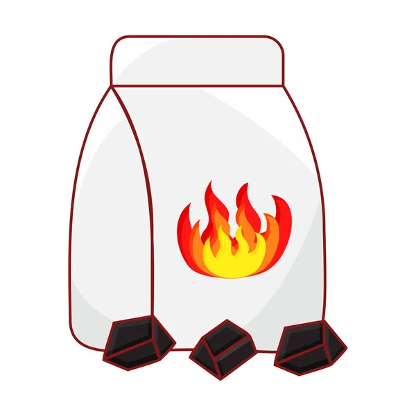 Fire Symbol Packet Coal Stack White Background — Archivo Imágenes Vectoriales