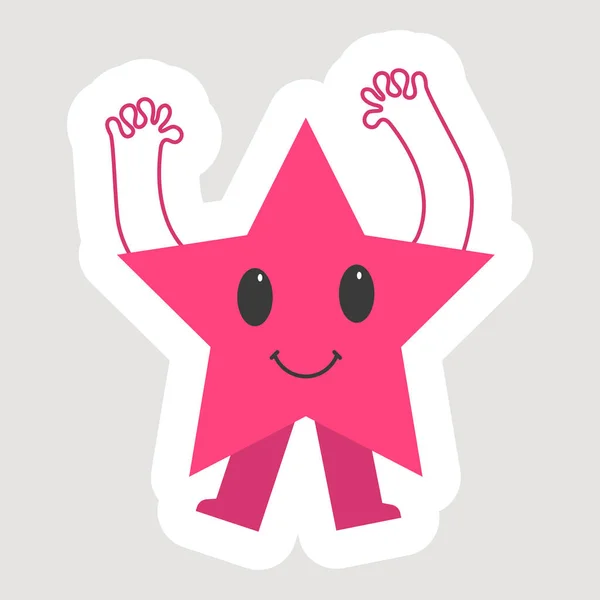 Hands Dancing Star Cartoon Grey Background — ストックベクタ