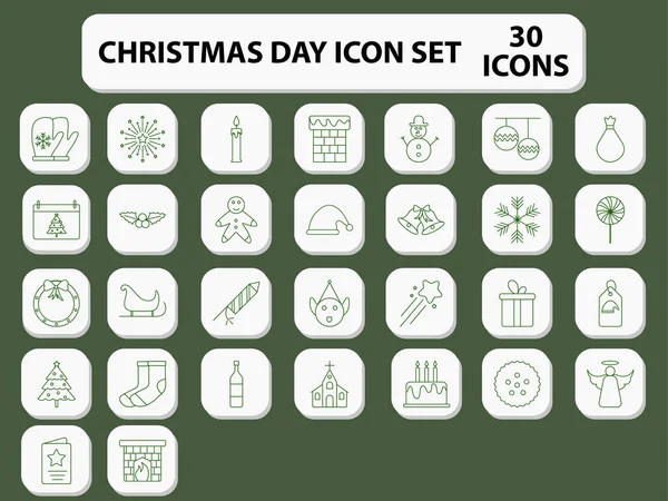 Illustration Christmas Icons Set Flat Style — Vetor de Stock