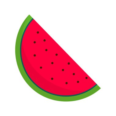 Isolated Realistic Watermelon Piece Against White Background.