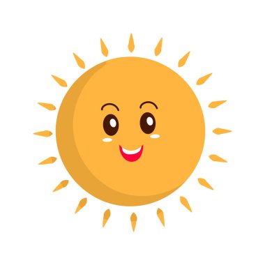 Laughing Sun Cartoon Character Over White Background.