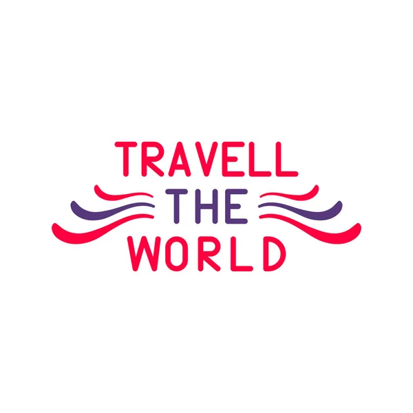 Red Purple Travel World Typography Font Text White Background — Vetor de Stock