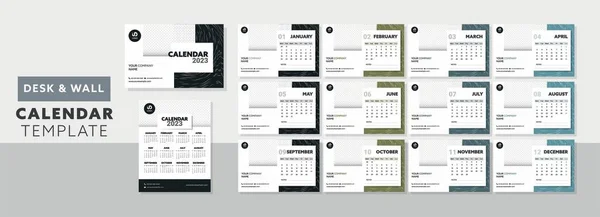 New Year 2023 Calendar Templates Business Stationery Print Publishing Purposes — 图库矢量图片