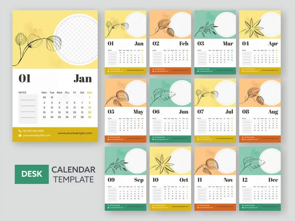 New Year 2023 Calendar Templates Business Stationery Print Publishing Purposes — 스톡 벡터