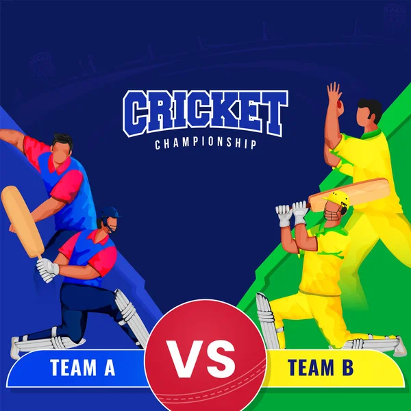 Cricket Championship Poster Design Participating Cricket Player Team England Australia — Stock Vector