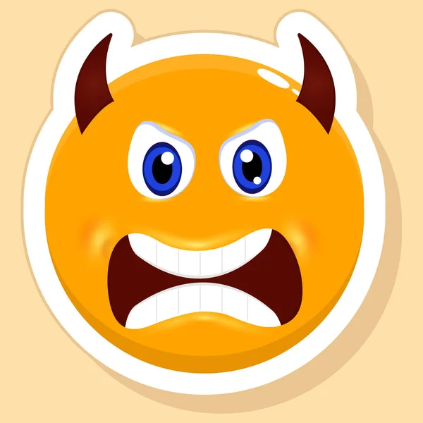 Premium Vector  Isolated scared face cartoon emoji sticker over yellow  background