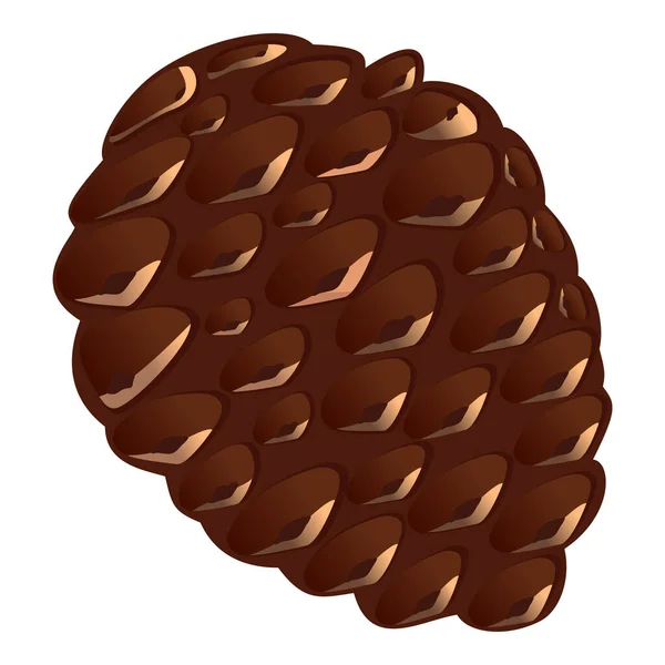 Flat Style Brown Pine Cone White Background — 스톡 벡터