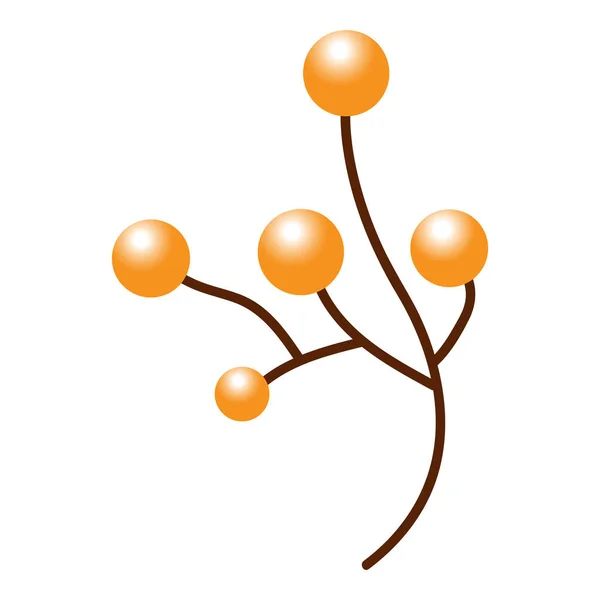 Isolated Golden Berry Branch White Background — Stockvektor