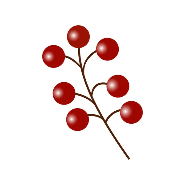 Red Berry Branch White Background — Stockvektor