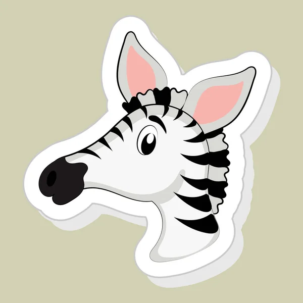 Sticker Label Happy Zebra — Vector de stock