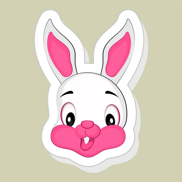 Sticker Label Happy Rabbit — Stock Vector