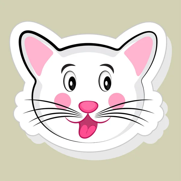 Sticker Label Happy Cat — Stock Vector