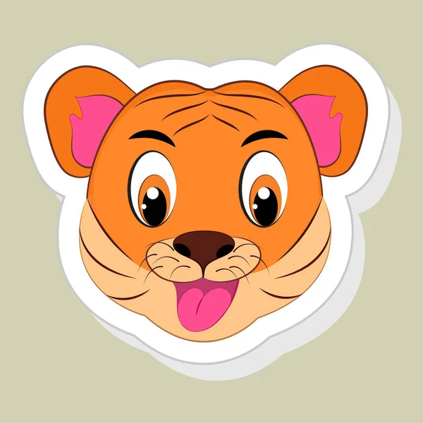 Sticker Label Happy Tiger — Vector de stock