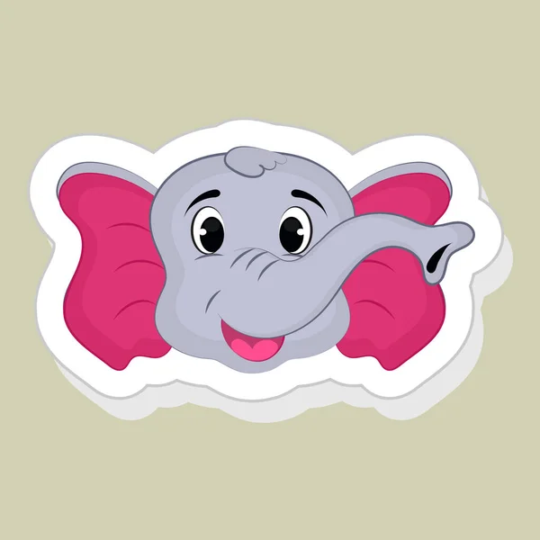 Sticker Label Happy Elephant — Stock Vector