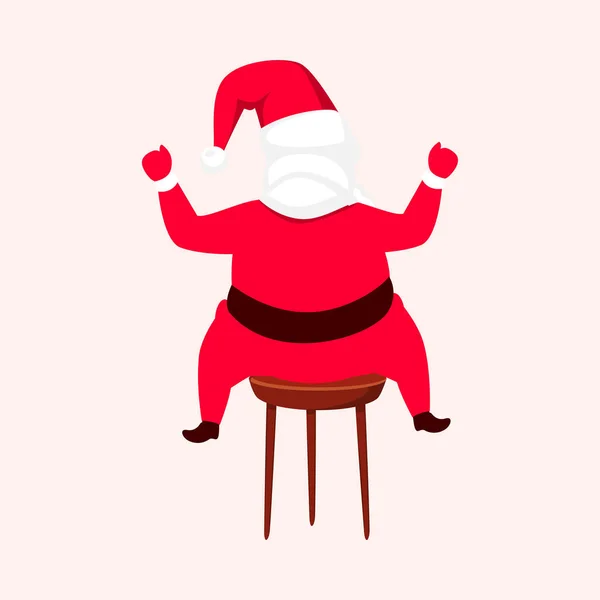 Santa Clause Assis Sur Tabouret — Image vectorielle