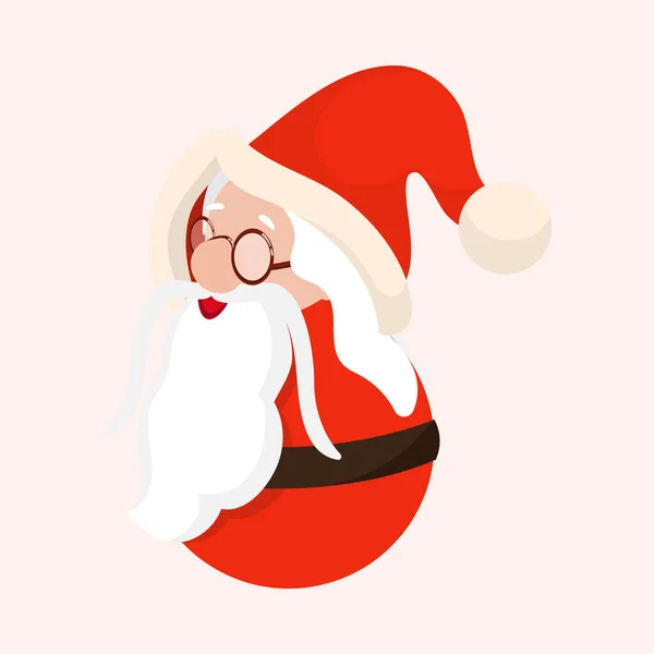 Mignon Père Noël Portant Des Lunettes Vue — Image vectorielle
