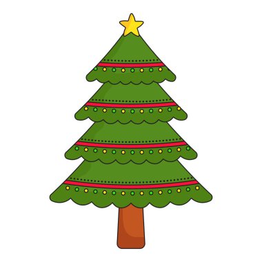 Düz Stil Renkli İplik Topu Noel Ağacı Simgesi.