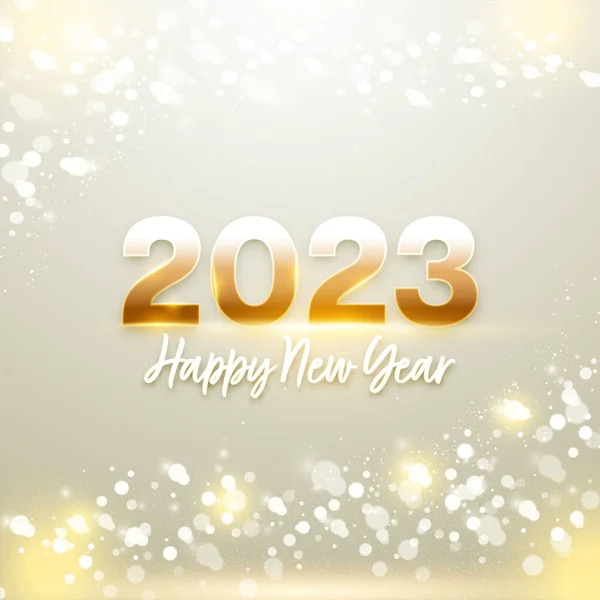 Nombre 2023 Contre Fond Gris Effet Lumière Bokeh Pour Heureux — Image vectorielle