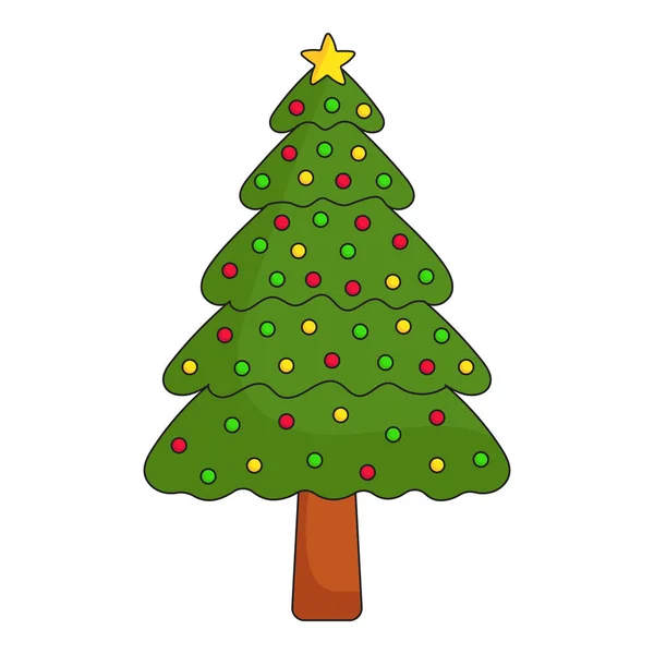 Bolas Colores Decorar Árbol Navidad Icono Plano — Archivo Imágenes Vectoriales