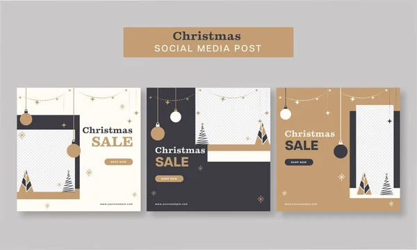 Sosyal Medya Noel Satışı Postası Veya Şablon Tasarımı Renkli Seçenek — Stok Vektör