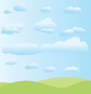 vektör yaz arka plan bulutlar ile