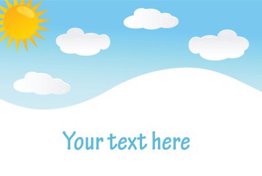 vektör arka plan gökyüzü, güneşin ve bulutların birlikte