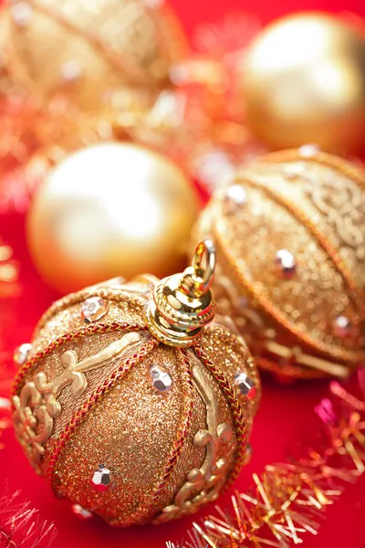 Złota ozdoba świąteczna — Zdjęcie stockowe