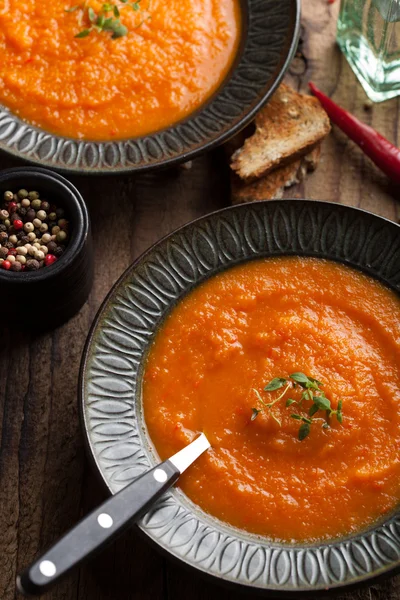 Carrot cream soup — Stock Image Carrot cream soup Royalty Free Stock Images