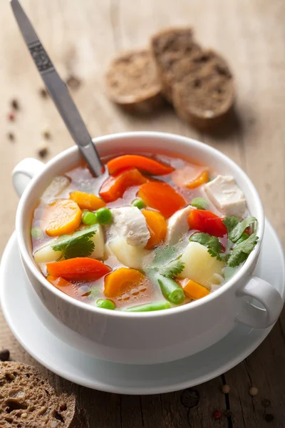 Chicken soup with vegetables — Stock Image Chicken soup with vegetables Stock Image