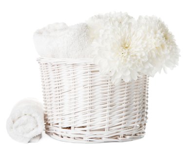 izole beyaz banyo ve spa set