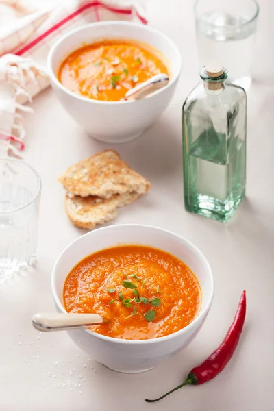 Sopa de creme de cenoura — Fotografia de Stock