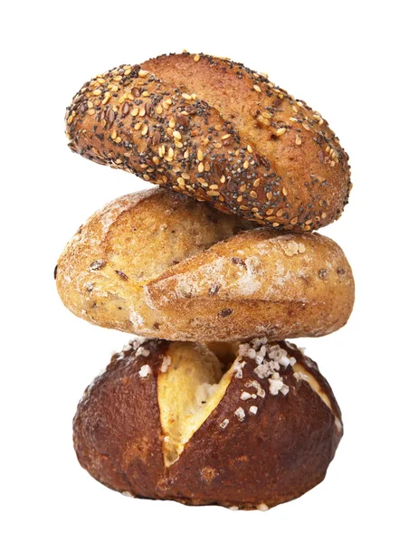 Stapel gezond brood geïsoleerd — Stockfoto