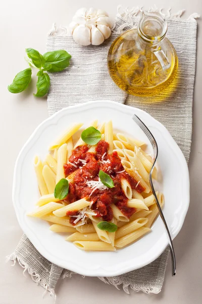 Italian pasta with tomato sauce — Stock Photo, Image