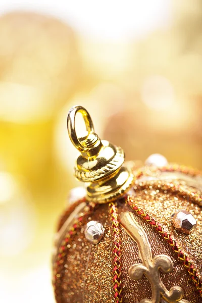 Golden christmas ball — Stock Photo, Image