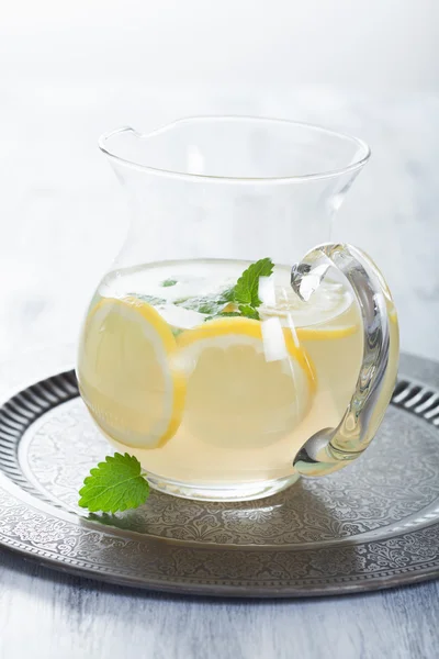 Fresh lemonade in jar — Stock Photo, Image