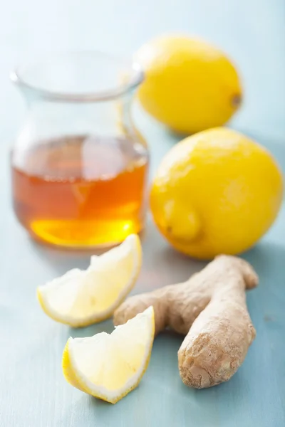 Zitronen-Ingwer und Honig — Stockfoto
