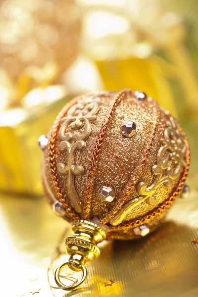 Golden christmas decoration — Stock Photo, Image