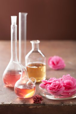 Aromaterapi ve simya ile pembe çiçekler